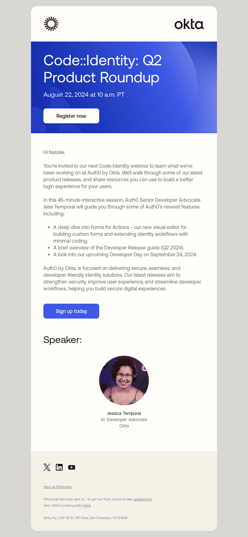 Okta email from Tue, Aug 6, 2024