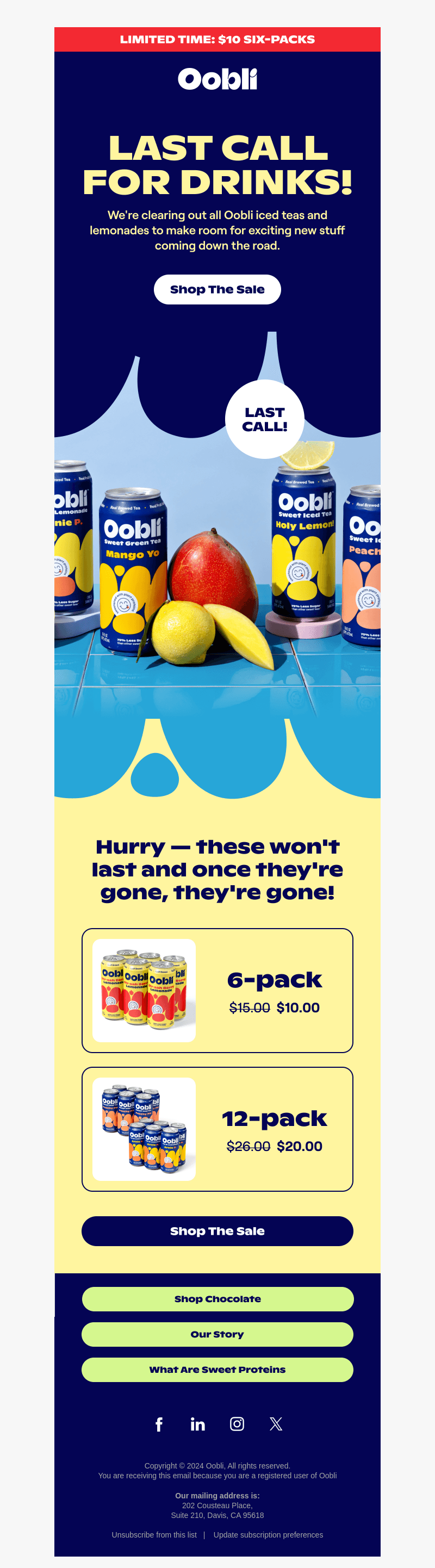 Final Sale On Drinks!