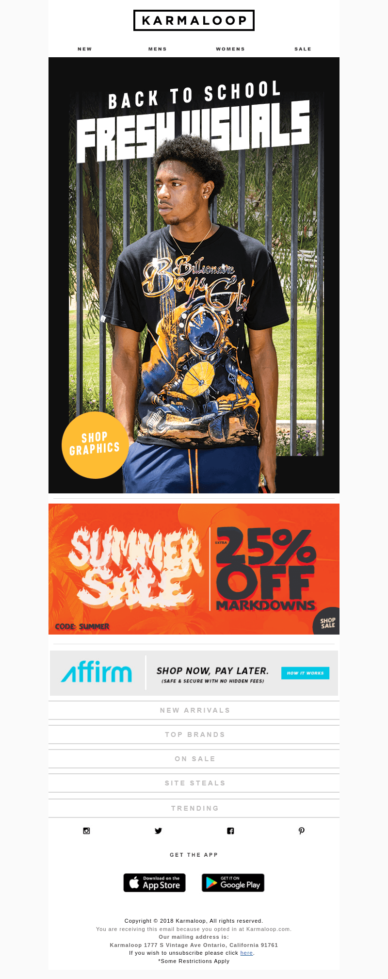 Karmaloop email from Thu, Aug 8, 2024
