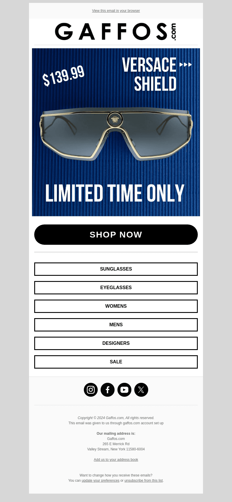 FULL COVERAGE W/ VERSACE SHIELD $139.99