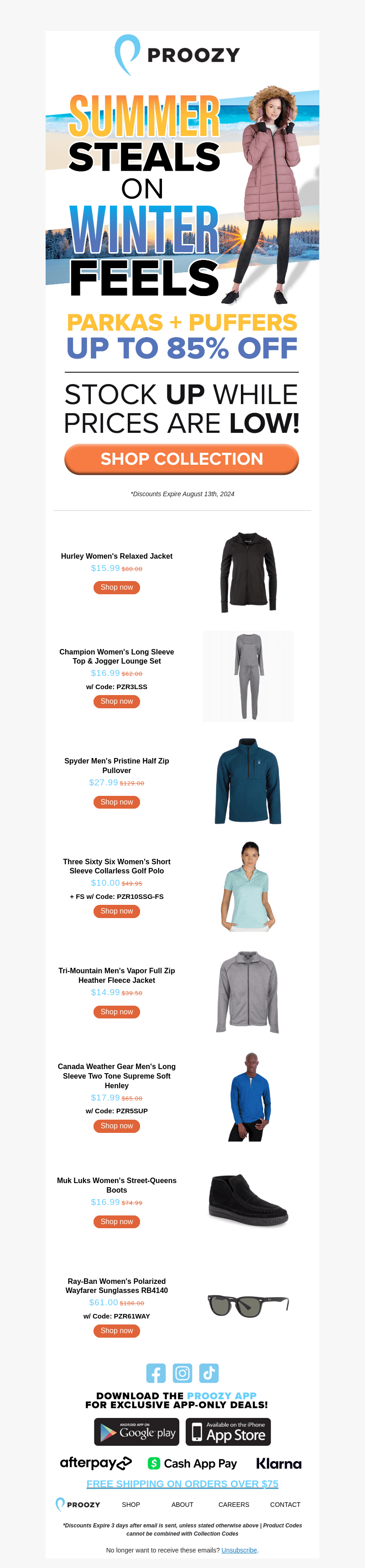 Limited Time Offer on Jackets