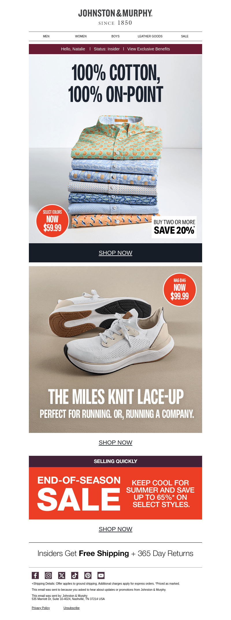 100% Cotton, Up to 40% Off