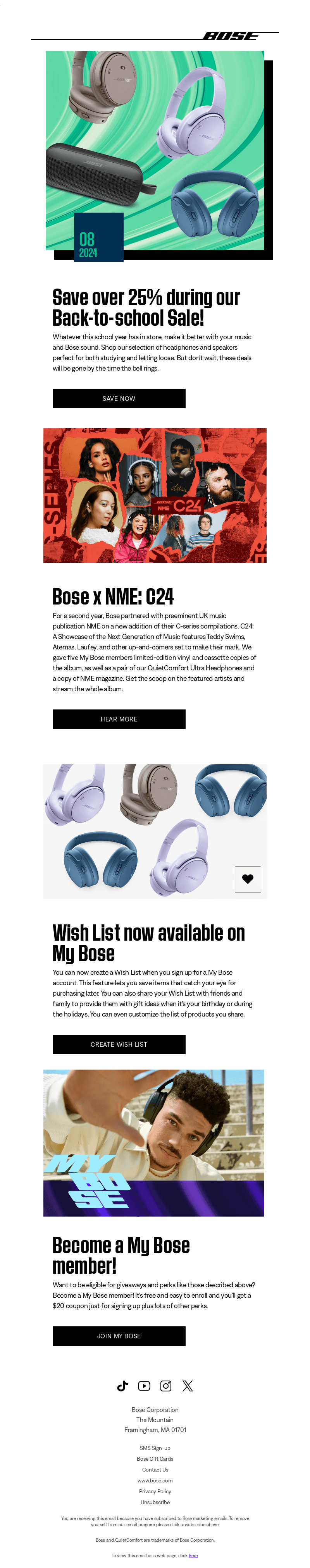 Bose email from Tue, Aug 13, 2024