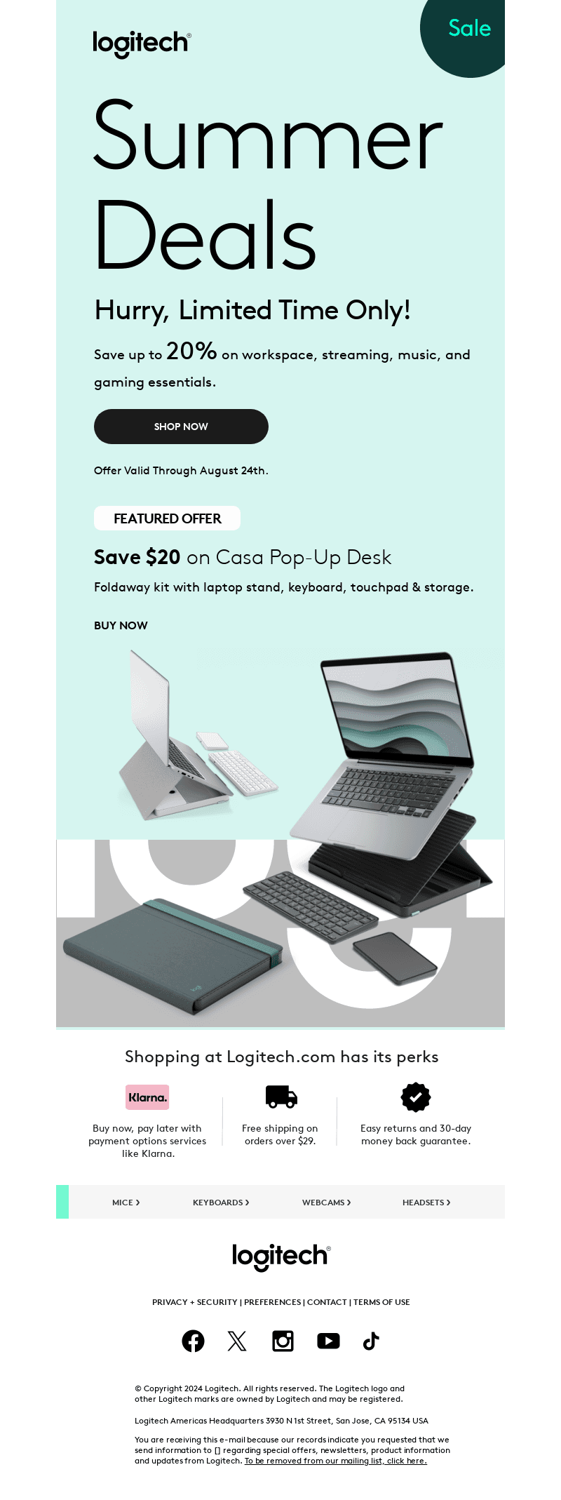 Logitech email from Tue, Aug 13, 2024