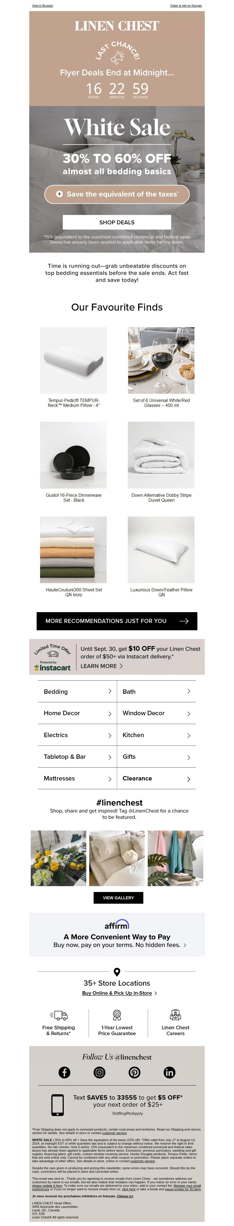Linen Chest email from Wed, Aug 14, 2024