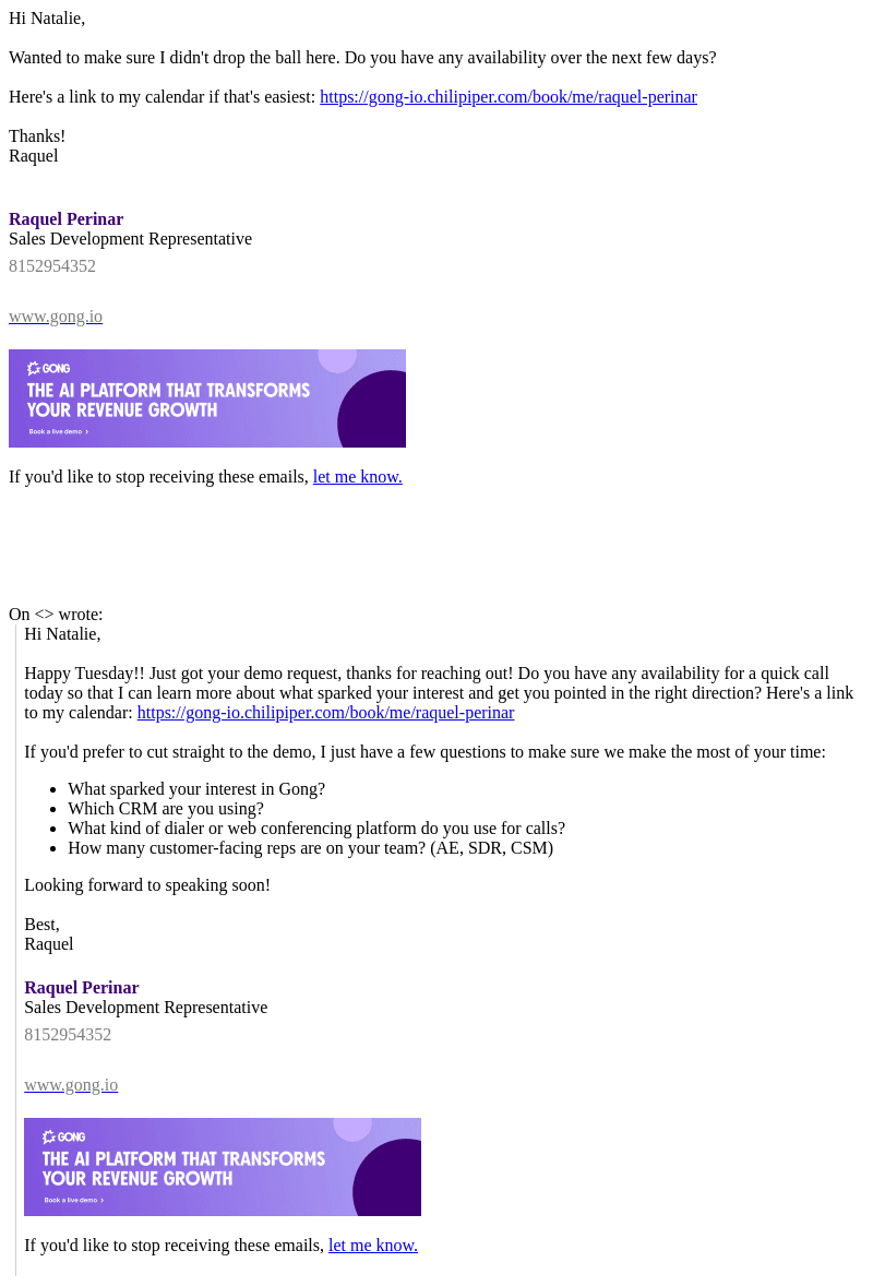 Re: Gong demo request