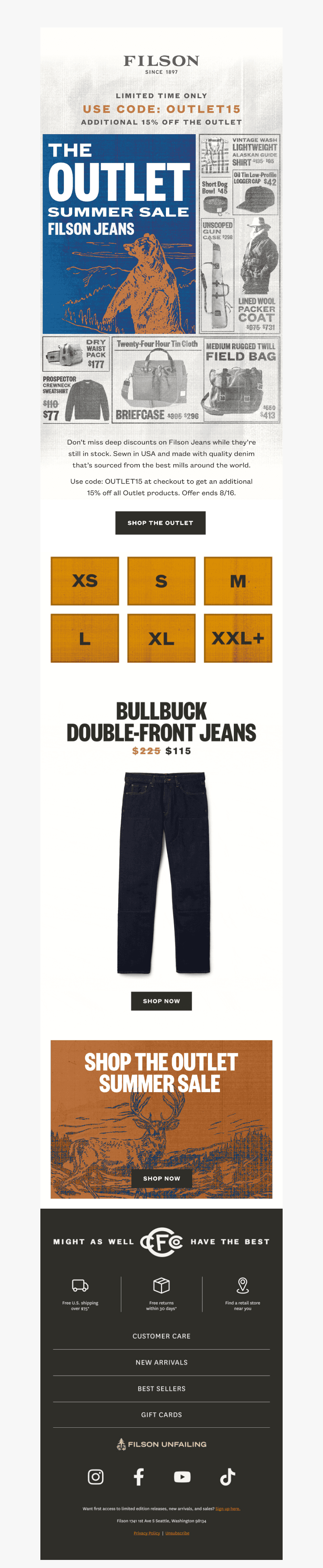Extra 15% Off The Outlet Ends Soon