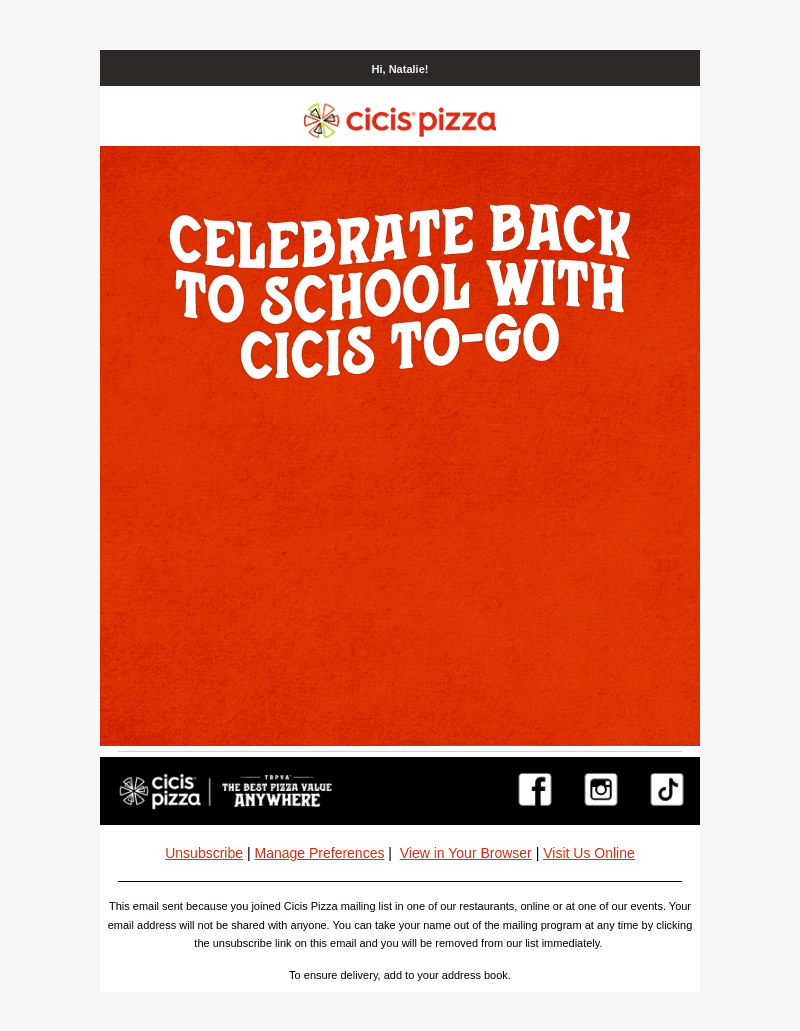 Cici's Pizza email from Wed, Aug 14, 2024