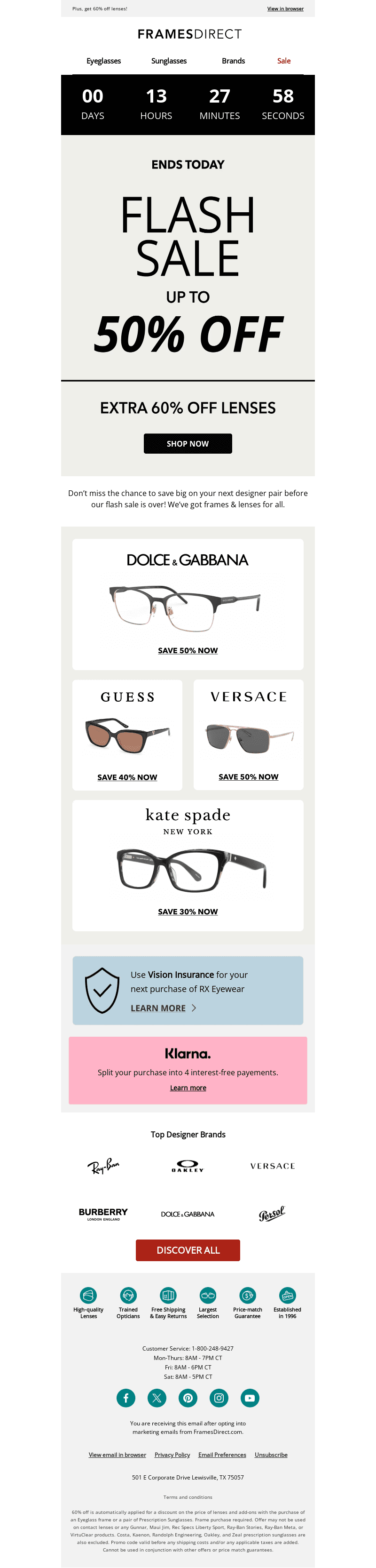Save Up To 50% On Designer Eyewear Today