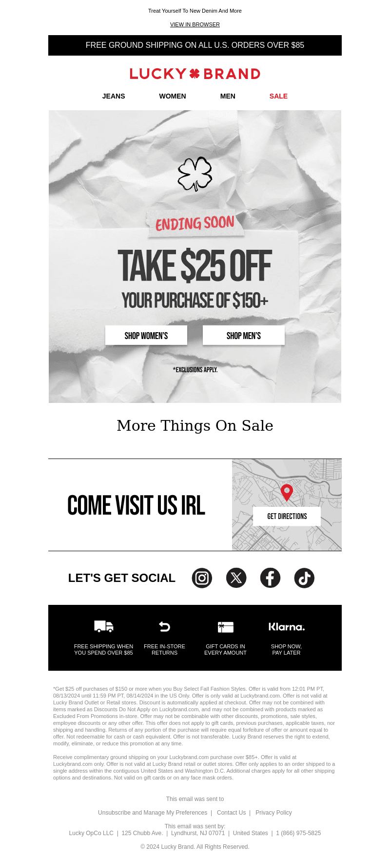 FINAL HOURS! ⏰ $25 Off $150+ Ends TONIGHT!
