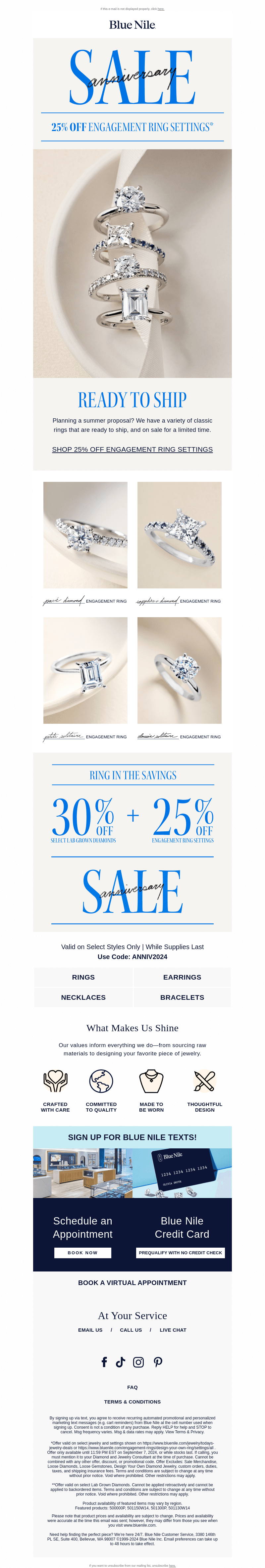 Our 25th Anniversary & 25% Off SETTINGS