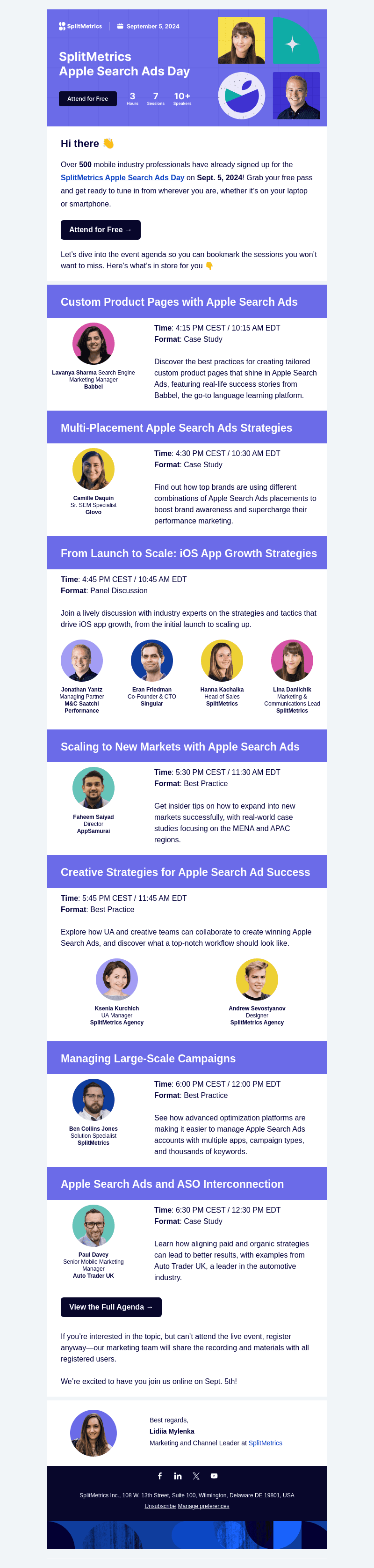 Your Agenda for the SplitMetrics Apple Search Ads Day