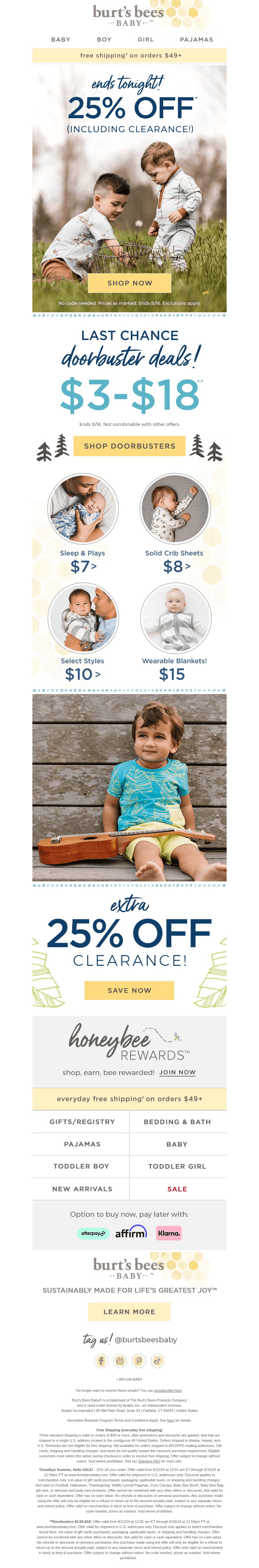 Burt's Bees Baby email from Fri, Aug 16, 2024