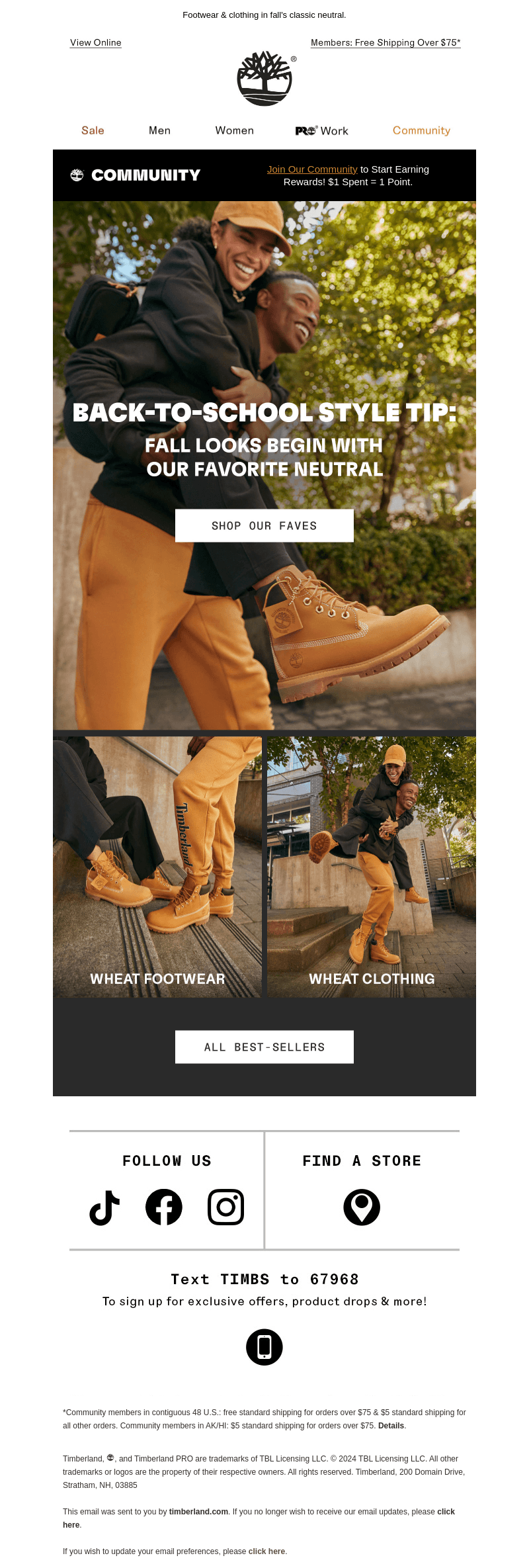 Timberland email from Fri, Aug 16, 2024