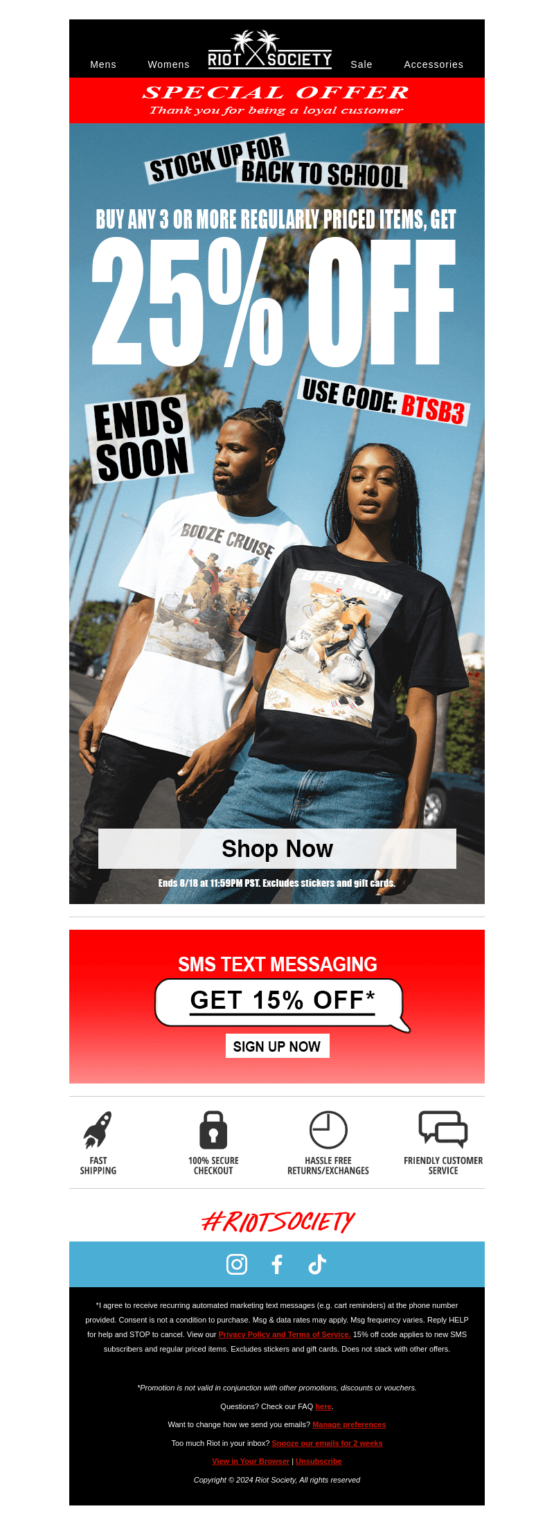 Riot Society Clothing email from Fri, Aug 16, 2024