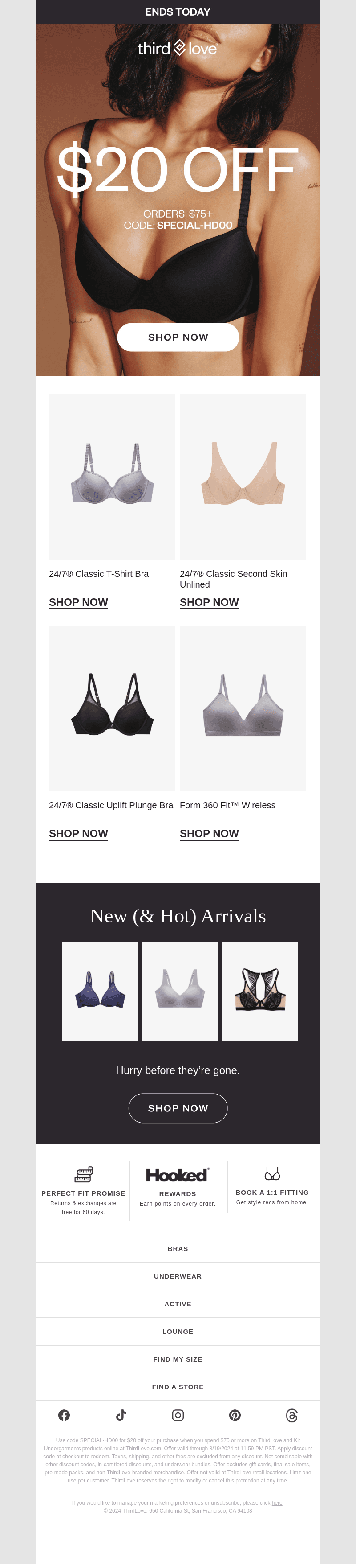 Hurry! Use your $20 off today.