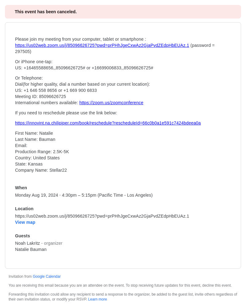 InnoVint email from Mon, Aug 19, 2024
