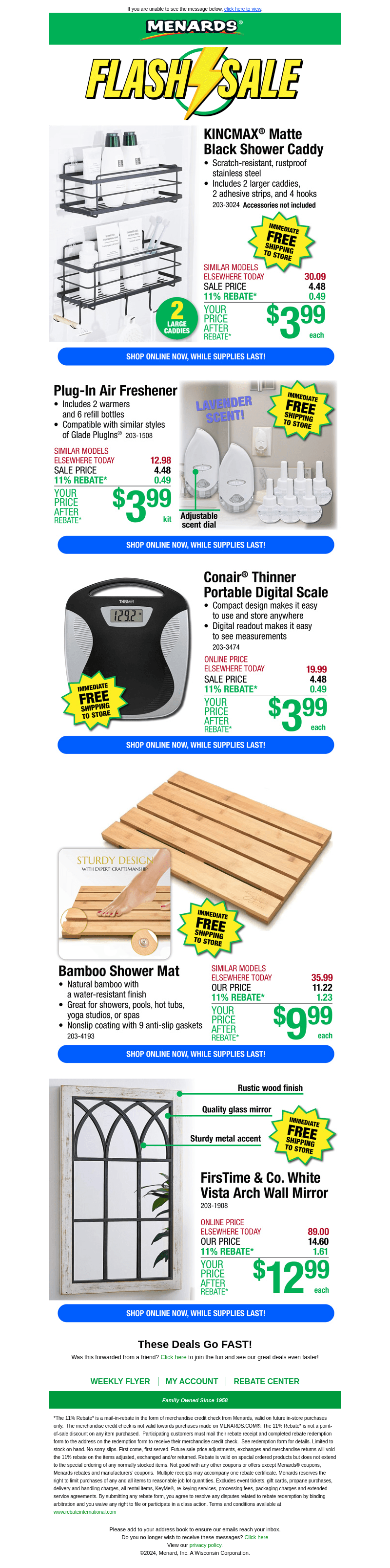 Bamboo Shower Mat ONLY $9.99 After Rebate*!