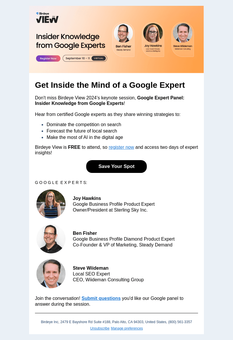Birdeye email from Tue, Aug 20, 2024