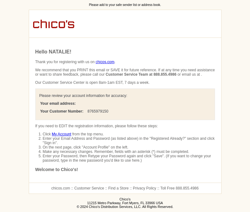 Welcome to Chico's! (Account Details Inside)
