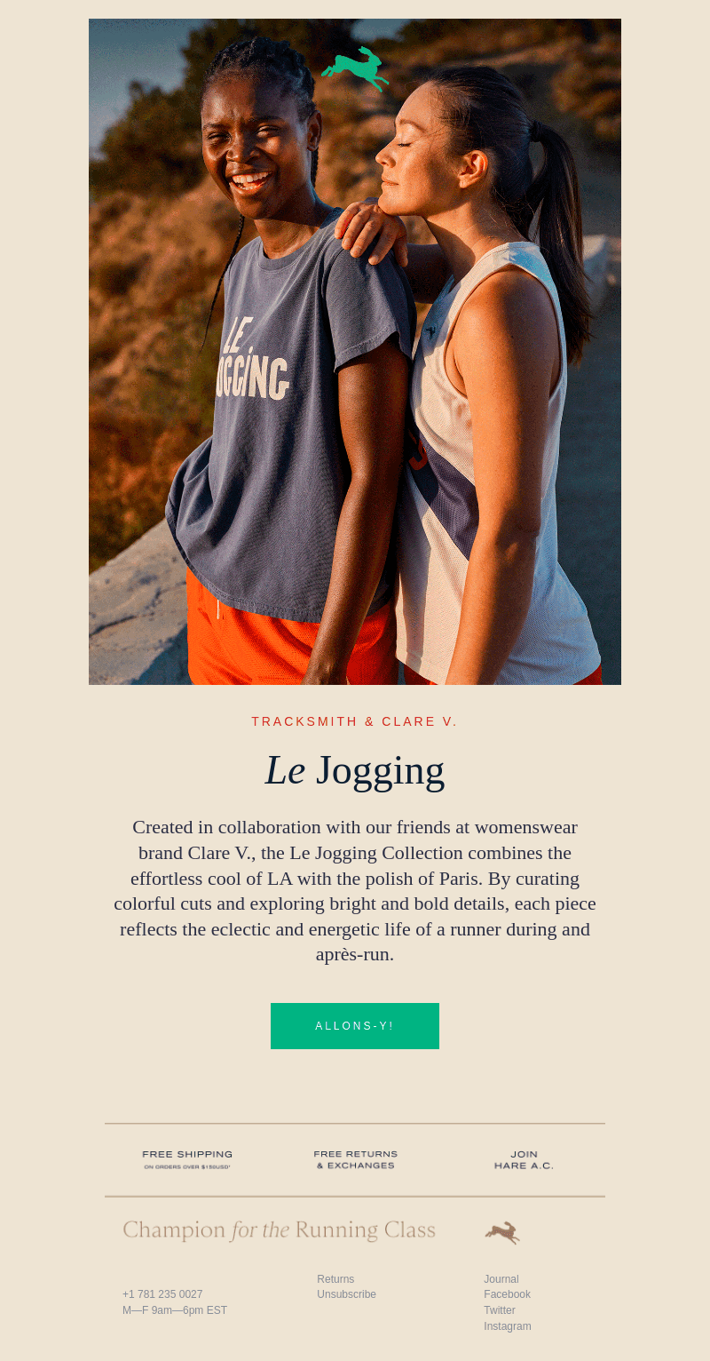 Clare V. x Tracksmith: The Le Jogging Collection