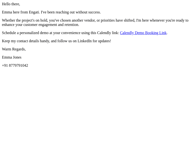 Engati email from Tue, Aug 20, 2024
