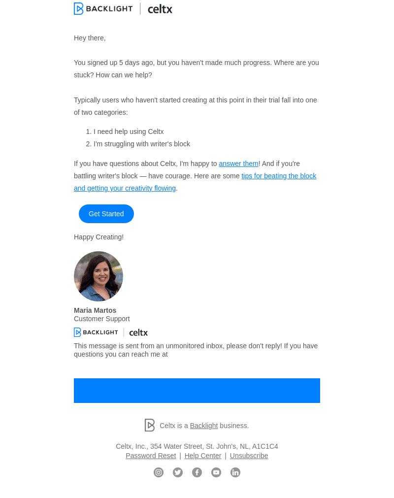 Celtx email from Wed, Aug 21, 2024