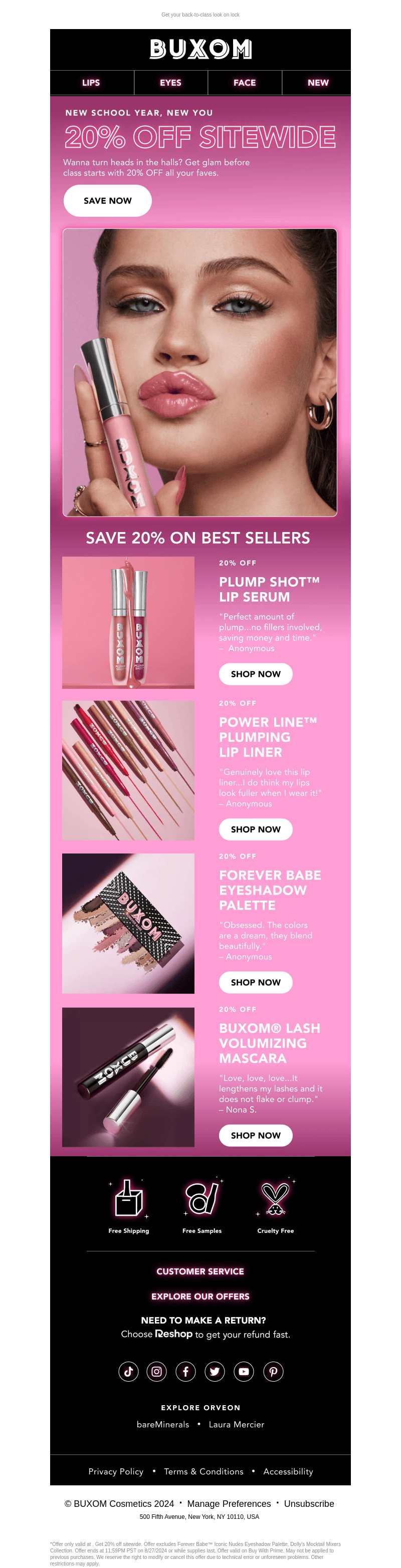 20% OFF starts now 💋🛍️