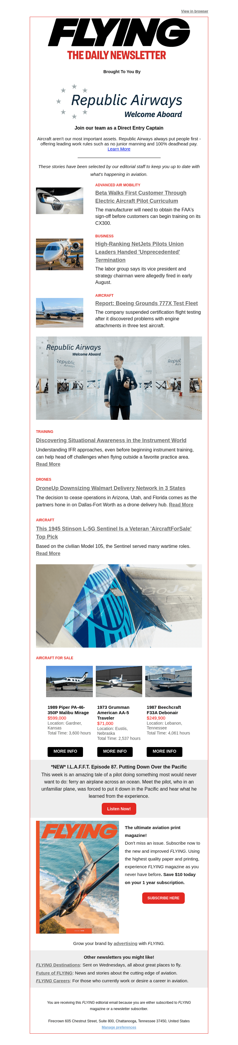 Flying Magazine email from Wed, Aug 21, 2024