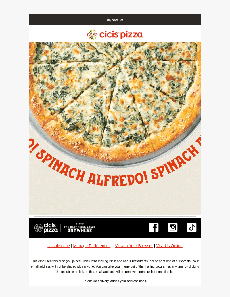 Try fan-fave Spinach Alfredo!