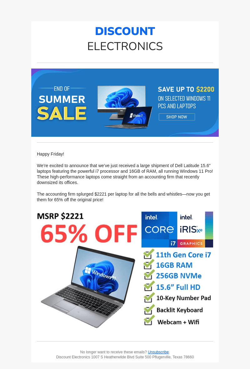 Downsized Offices, Dell i7 15.6" Laptops Must Go!