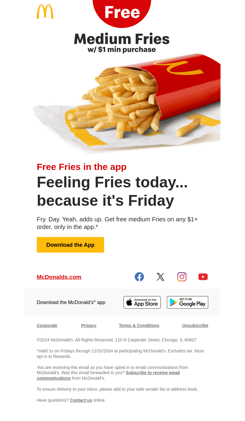 it’s free fries Friday