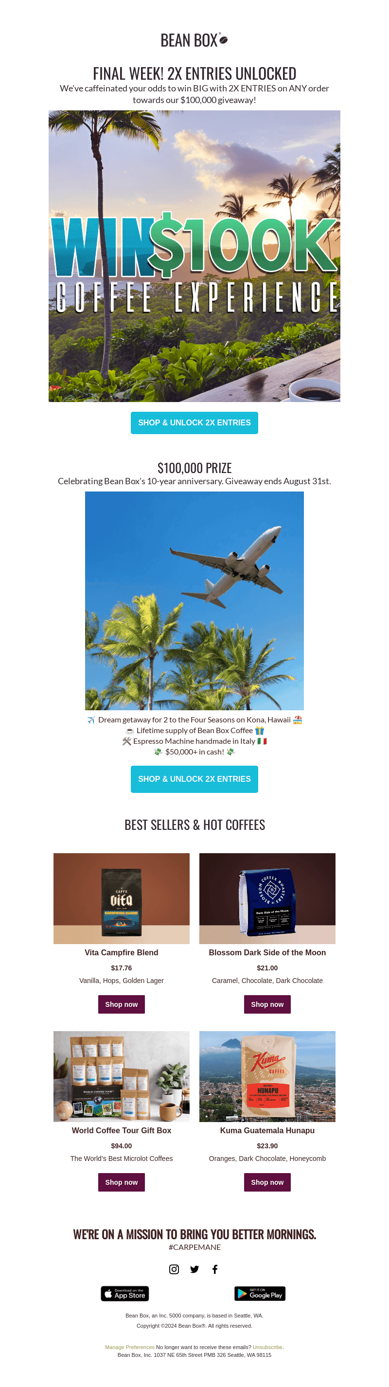 BeanBox email from Fri, Aug 23, 2024