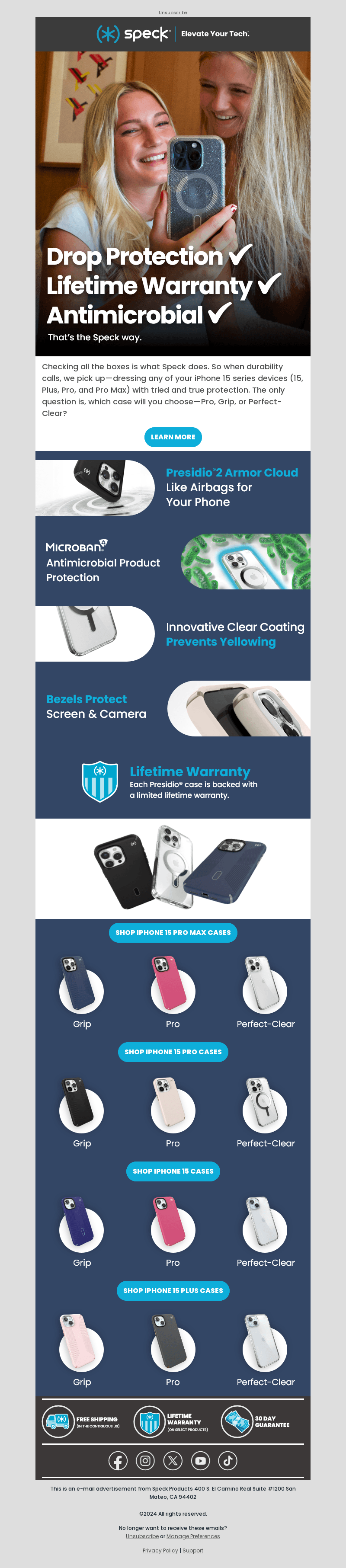 Speck Products email from Sat, Aug 24, 2024