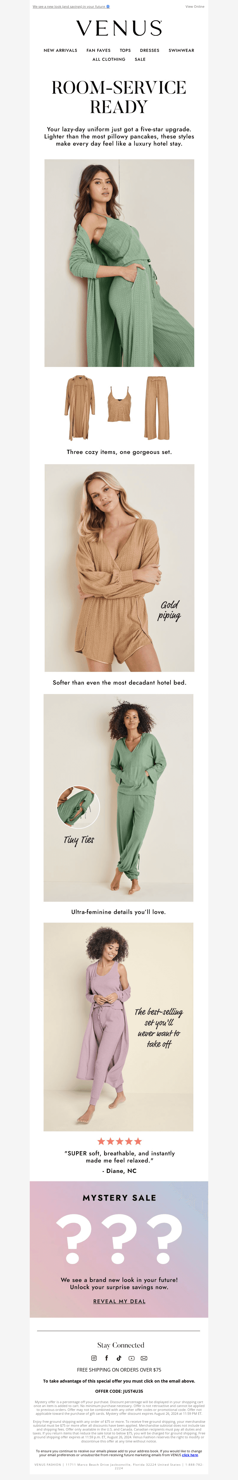 Just Checking In: NEW waffle knit lounge