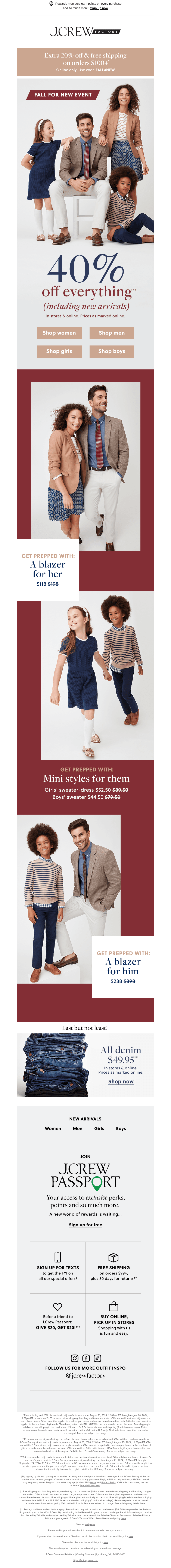 FALL FOR NEW EVENT: 40% off everything + extra 20% off (YAY!)