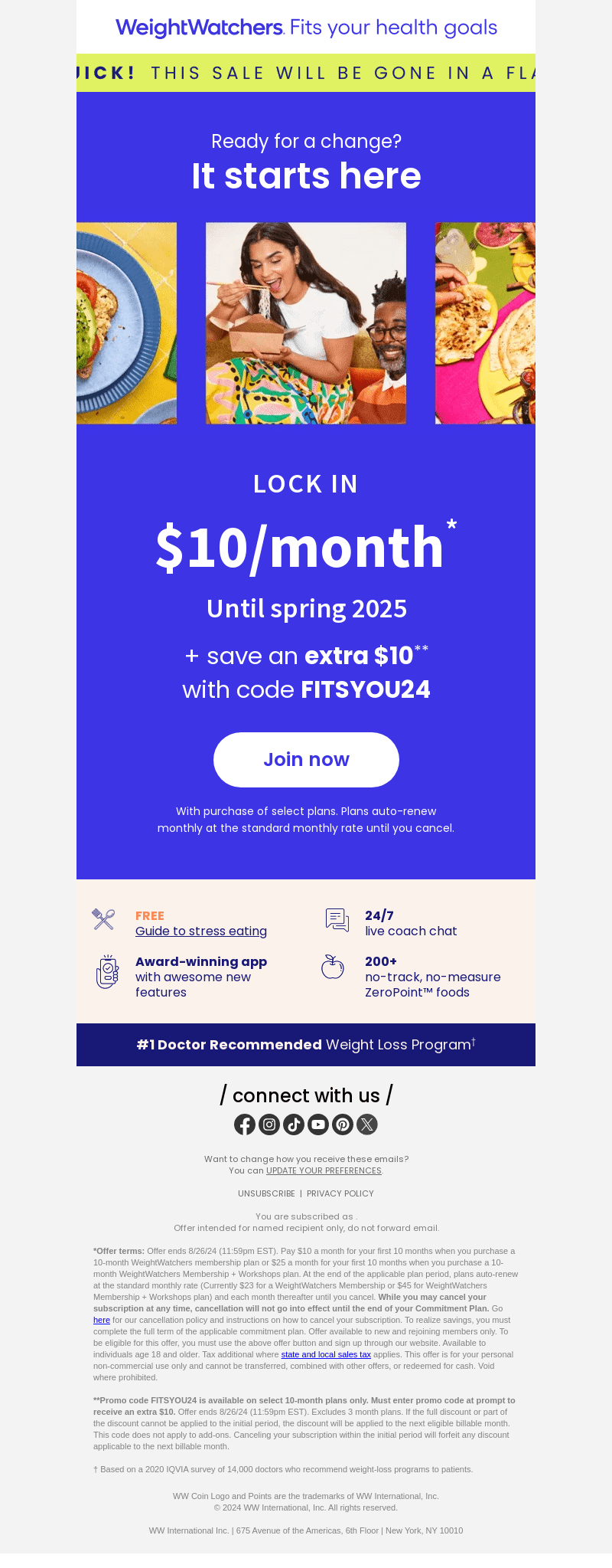 For you: $10/mo until spring + extra $10 off 💙
