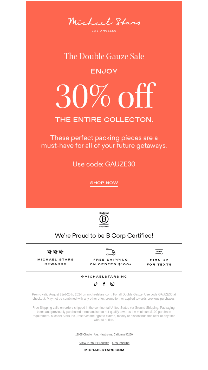 FINAL HOURS for 30% off Double Gauze