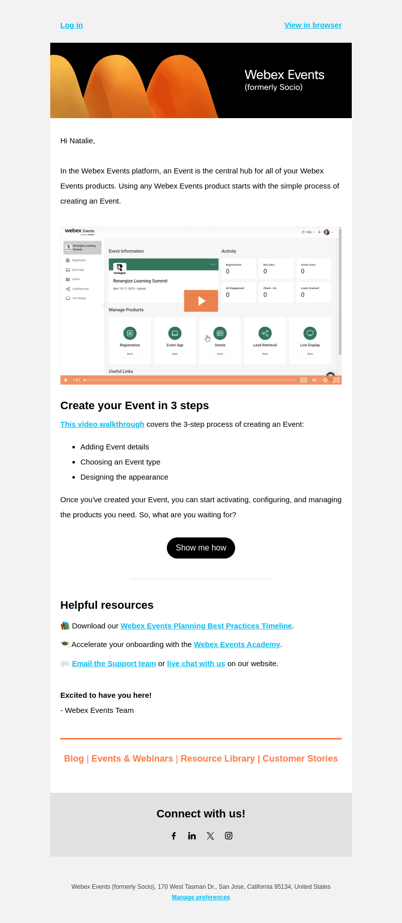 Webex Events email from Mon, Aug 26, 2024