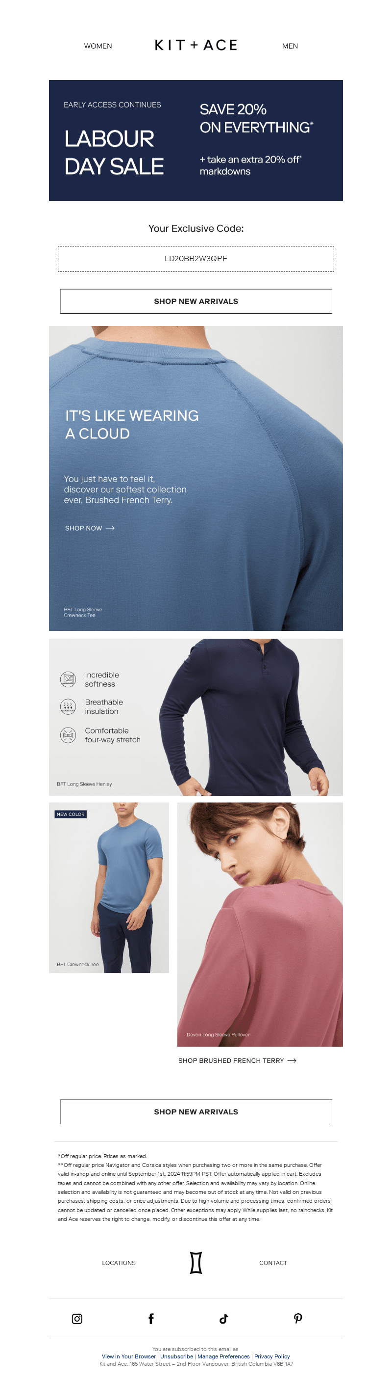 Early Access To 20% Off Everything Ends Tomorrow