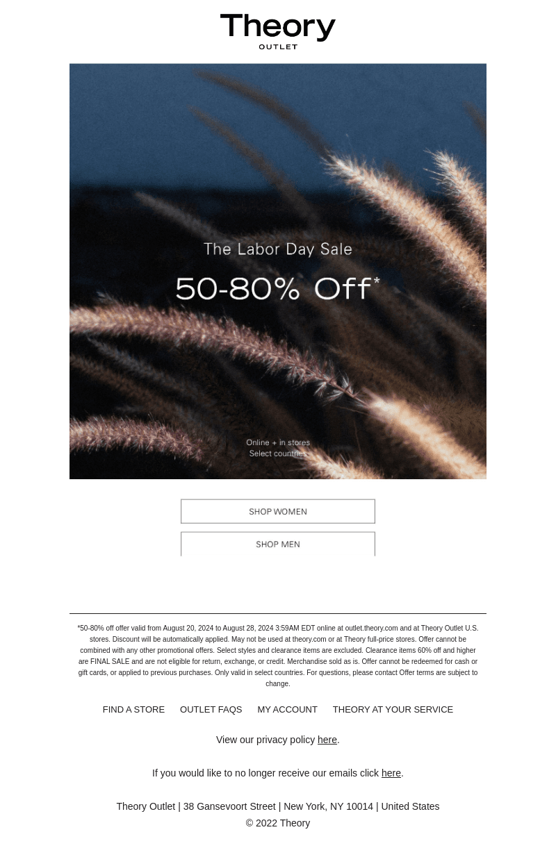 Up to 80% Off for Labor Day