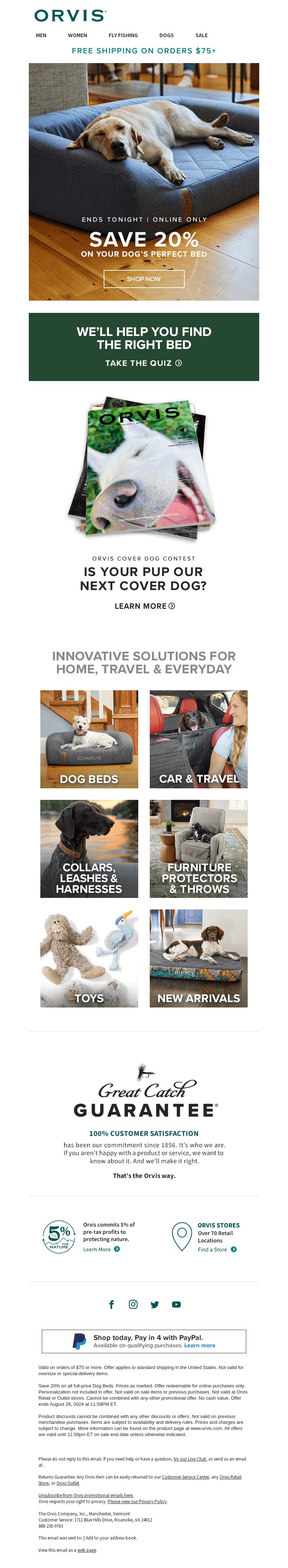 Ends tonight! 20% off all dog beds