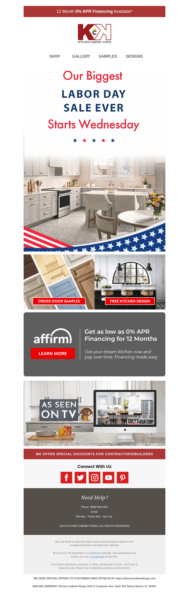 Kitchen Cabinet Kings email from Mon, Aug 26, 2024