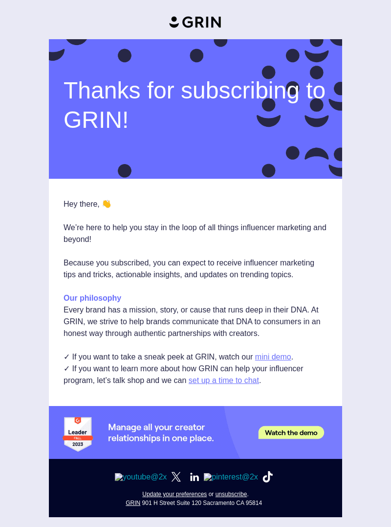 Thanks for subscribing!