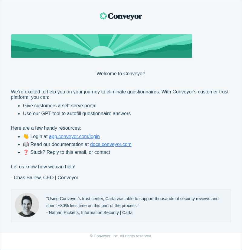 Conveyor email from Tue, Aug 27, 2024