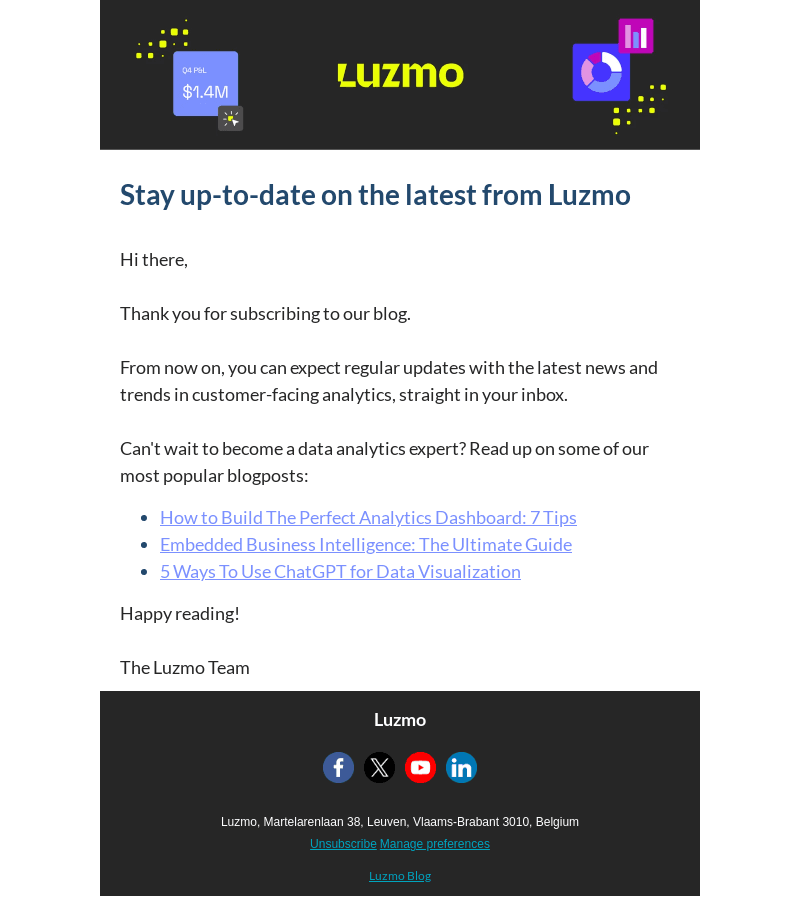Luzmo email from Tue, Aug 27, 2024