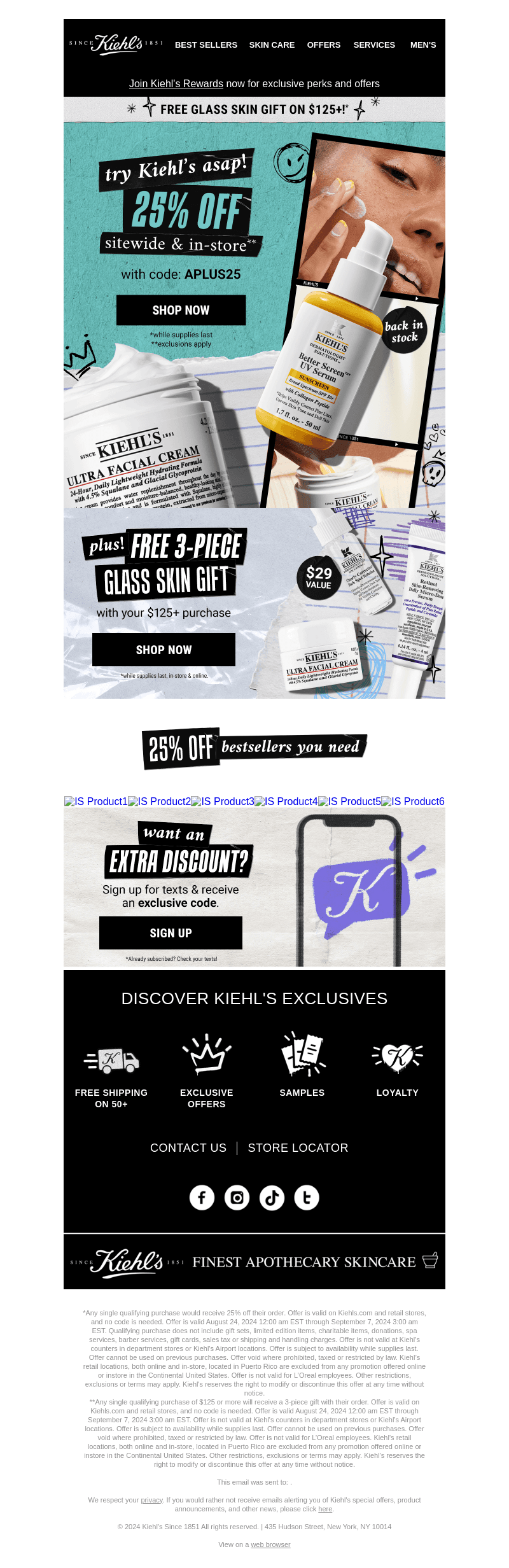 Kiehl's email from Tue, Aug 27, 2024
