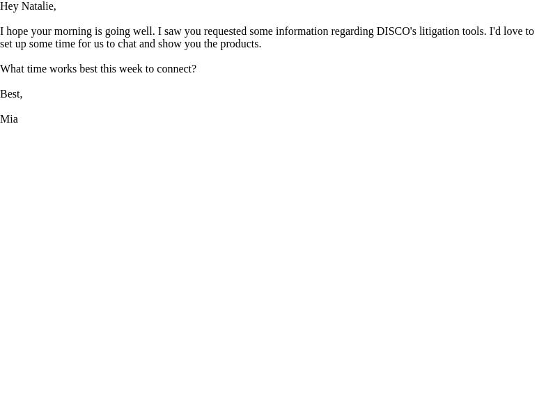 DISCO email from Tue, Aug 27, 2024