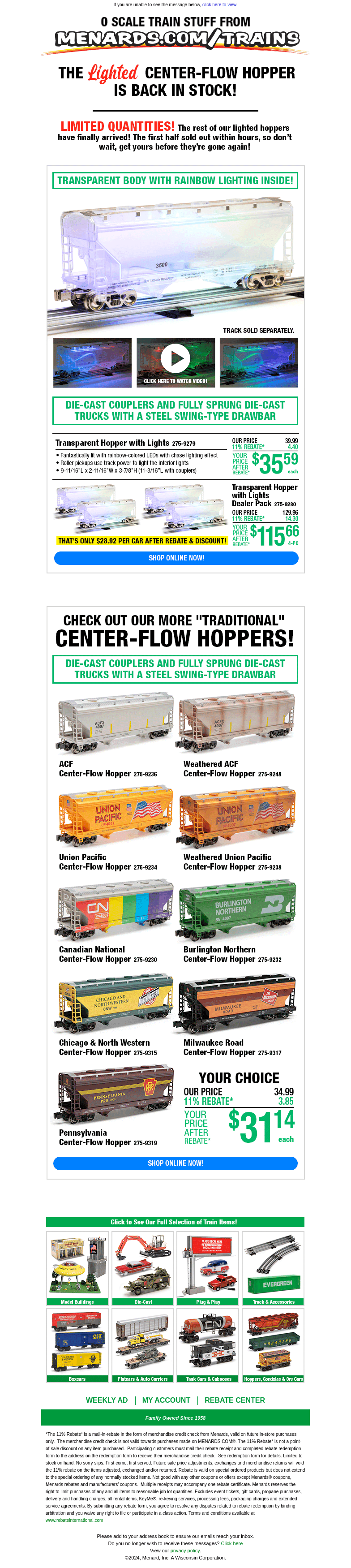 Menards email from Tue, Aug 27, 2024