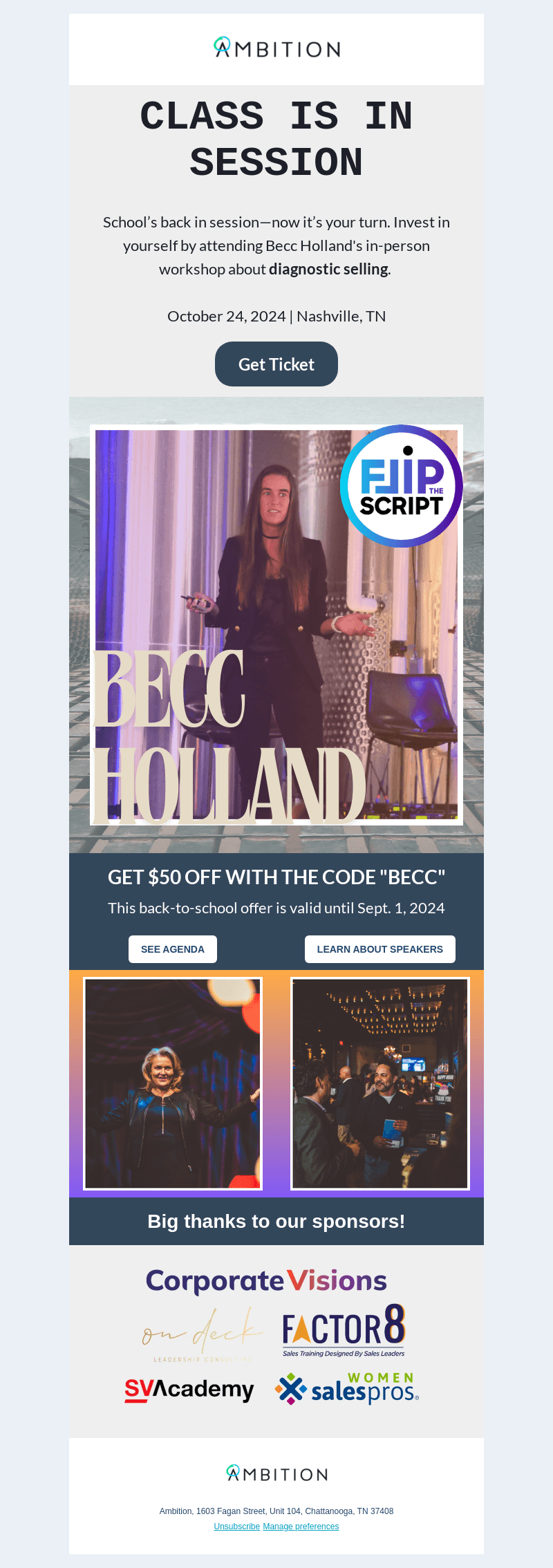 Workshop invite: Diagnostic selling with Becc Holland